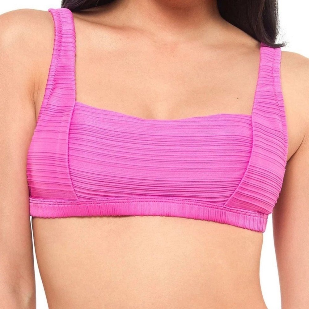 JESSICA SIMPSON - Square Neck Ribbed Bikini Top Size Small NWT